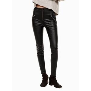 Aritzia Exposed Zipper Faux Leather Legging Pants Sz 2